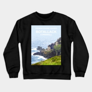 Botallack Cornwall. Engine Houses. Cornish gift Travel location poster Crewneck Sweatshirt